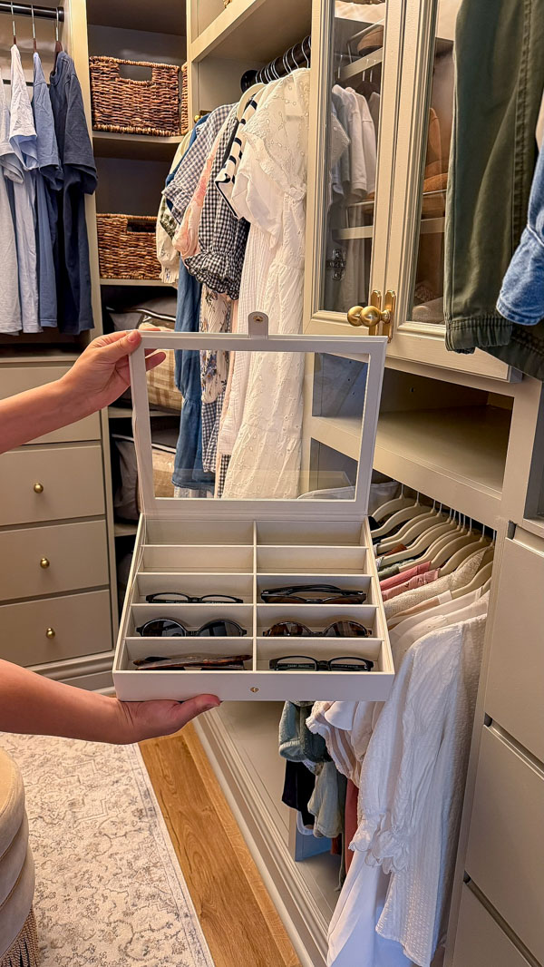 closet organization ideas with function and charm - sunglasses