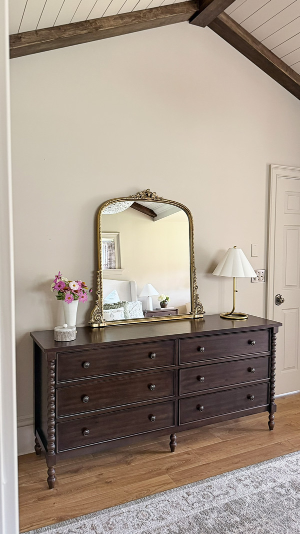 bedroom makeover before and after reveal - dresser mirror ideas