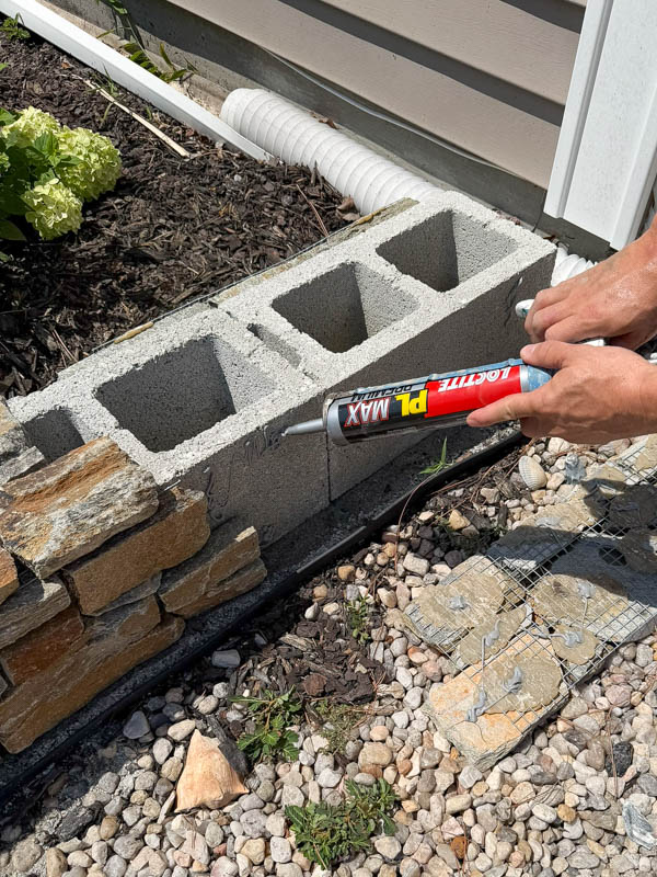 DIY stone wall for garden bed